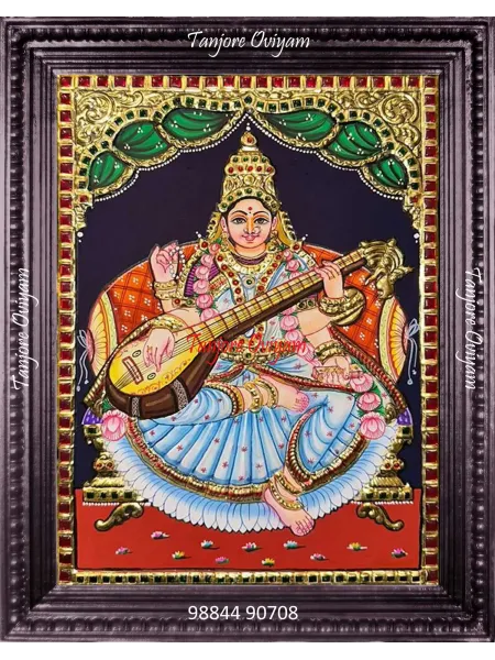 Traditional Saraswathi Tanjore Painting